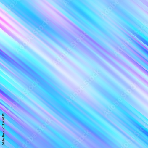 Bright holographic gradient pattern. Futuristic wallpaper with speed and light effects. Abstract diagonal striped background in blue and purple tones. Modern digital texture with motion blur effect.