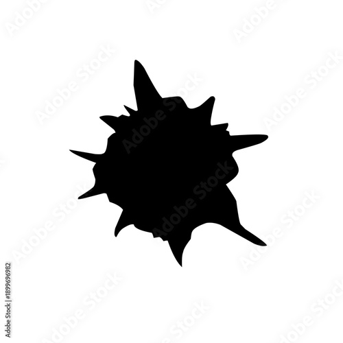 Bullet holes illustration. Black gunshot holes silhouettes