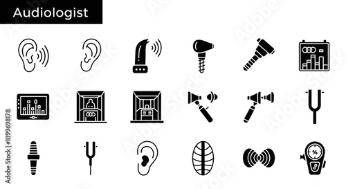 Audiologist Icon Set – Healthcare and Hearing Services Imagery