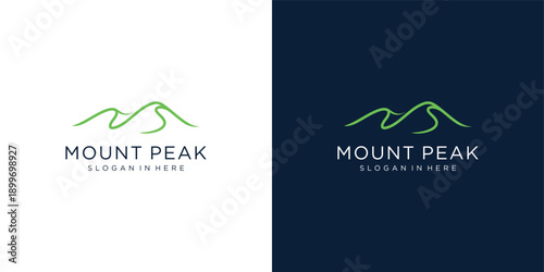 Mountain peak summit logo design