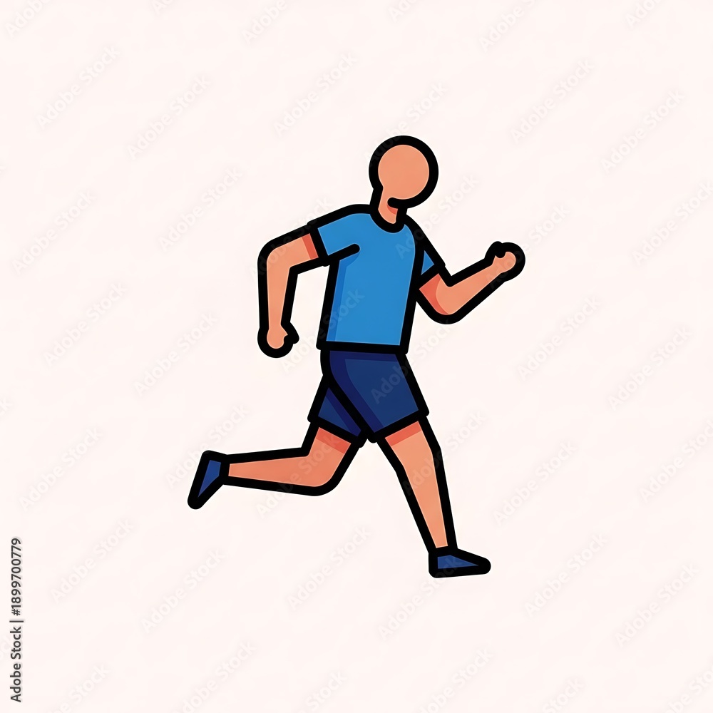 Fototapeta premium Man Running Illustration Simple Design.