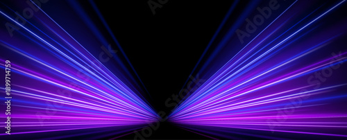 Flowing bright pink neon lines race across the night city road, creating luminous curved trails. Motion blur and glowing effects emphasize acceleration and speed. Perfect for racing or futuristic desi