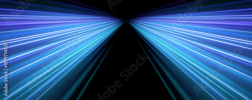 Light turquoise futuristic highway with glowing energy streaks, sparkling neon motion lines and high-speed urban concept vector
