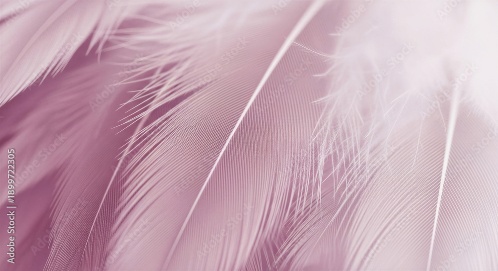 Fototapeta premium Soft pastel pink feathers with delicate texture and gentle gradient, creating a serene, elegant, and ethereal abstract background for design projects