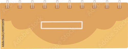 Wide horizontal yellow notepad with top spiral binding and a wavy decorative pattern. Ideal for desk calendars or panoramic notes