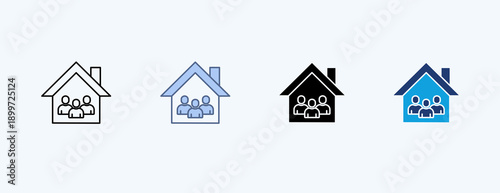 Residental Community Multiple Icon Illustration Vector