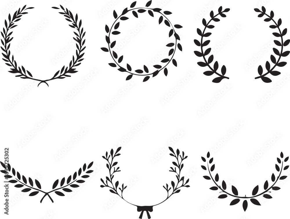 Obraz premium Laurel wreath collection for awards and honors 