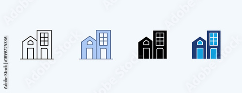 Tableau sur toile Mixed Use Development Multiple Icon Illustration Vector