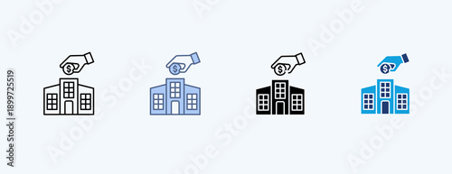 Real Estate Investment Multiple Icon Illustration Vector