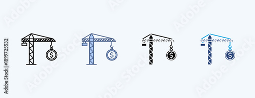 Construction Financing Multiple Icon Illustration Vector