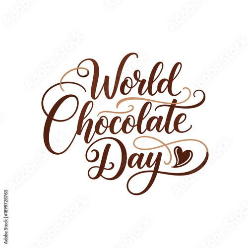Celebrate World Chocolate Day with sweet treats and festive chocolate designs on a white background.