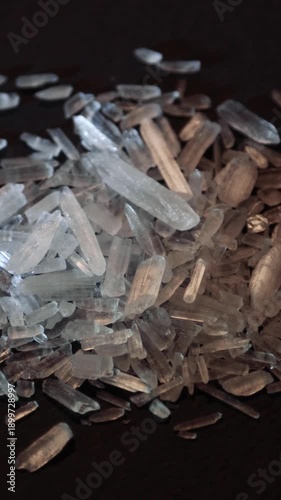 Macro shot of Crystal Methamphetamine - Synthetic drug crystals in detail