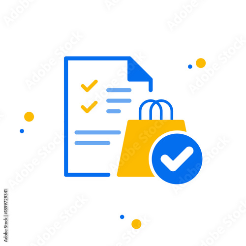 Quadro su tela Order confirmation icon flat vector transparent background