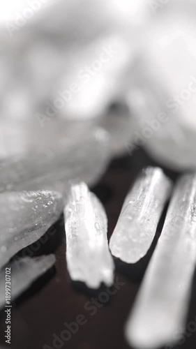 Macro shot of Crystal Methamphetamine - Synthetic drug crystals in detail