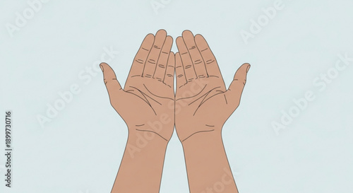 Hands Praying Gesture Isolated on White Background