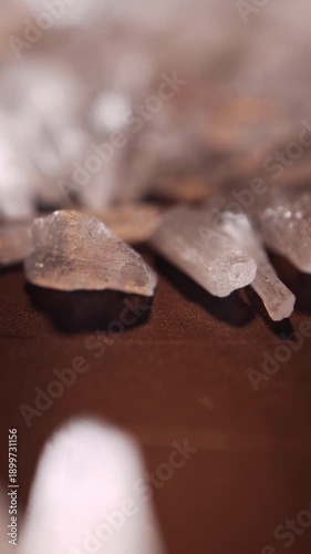 Macro shot of Crystal Methamphetamine - Synthetic drug crystals in detail