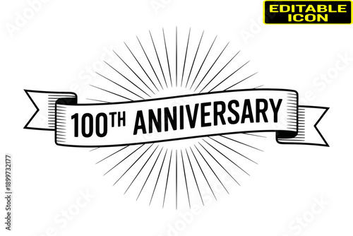 Celebrating a decade of success with a captivating 100th anniversary design Vector
