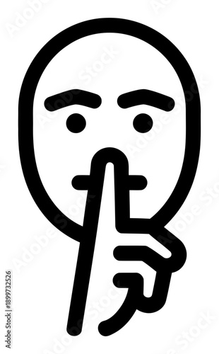 A cartoon character with finger on lips in a gesture of silence