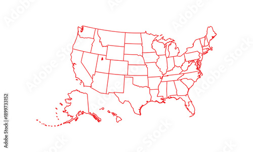 Outline of the united states with alaska and hawaii included