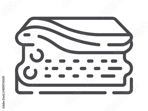 A simple line drawing of a braille book with raised dots
