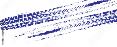 Tire tread marks, drift, motorsport, motocross, rally, tread mark with skid, grinding, splash effect. Graphic set of tire treads, wheel texture, car racing. Vector collection, wheel treads on asphalt