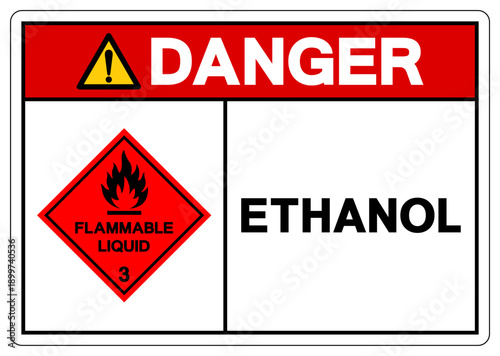 Danger Ethanol Symbol Sign, Vector Illustration, Isolate On White Background, Label.EPS10