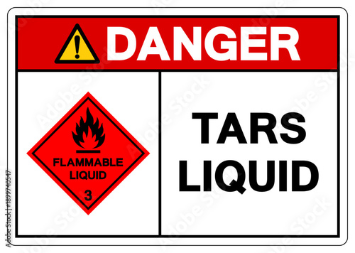Danger Tars, Liquid Symbol Sign, Vector Illustration, Isolate On White Background, Label.EPS10