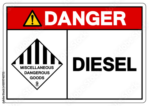 Danger Diesel Symbol Sign, Vector Illustration, Isolate On White Background, Label.EPS10