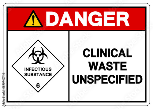 Danger Clinical Wast Unspeccified Symbol Sign, Vector Illustration, Isolate On White Background, Label.EPS10