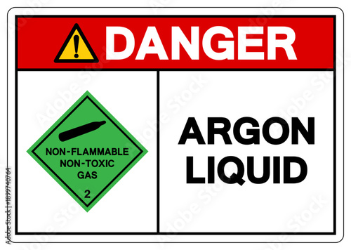 Danger Argon Liquid Symbol Sign, Vector Illustration, Isolate On White Background, Label.EPS10