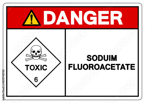 Danger Sodium Fluoroacetate Symbol Sign, Vector Illustration, Isolate On White Background, Label.EPS10