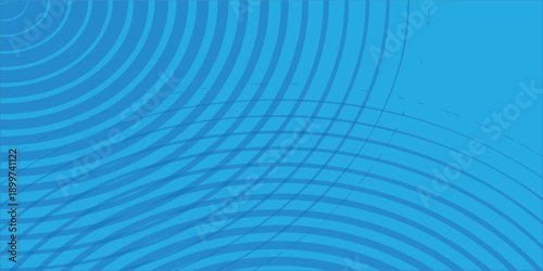 Abstract blue background with concentric circles and intersecting lines
