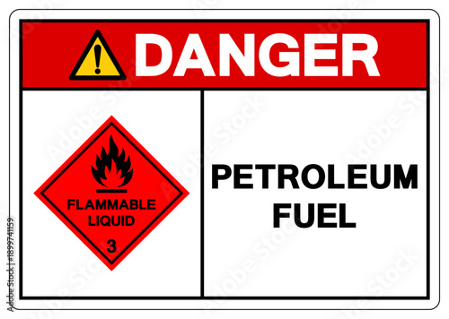 Danger Petroleum Fuel Symbol Sign, Vector Illustration, Isolate On White Background, Label.EPS10
