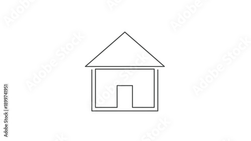 Simple outline house icon on a white background