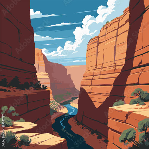 vector image of green canyon arizona in america
