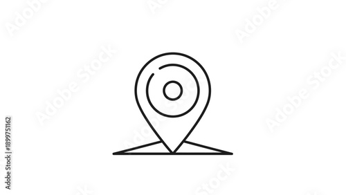 Minimalist line art location pin map marker icon