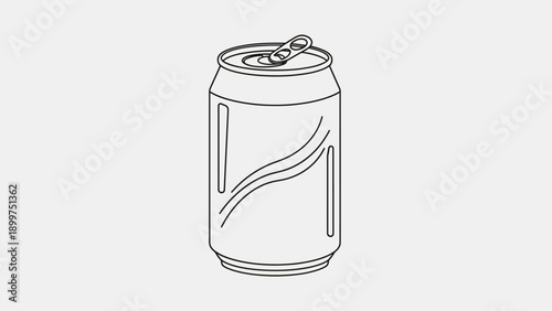 Outline drawing of a generic beverage soda drink can
