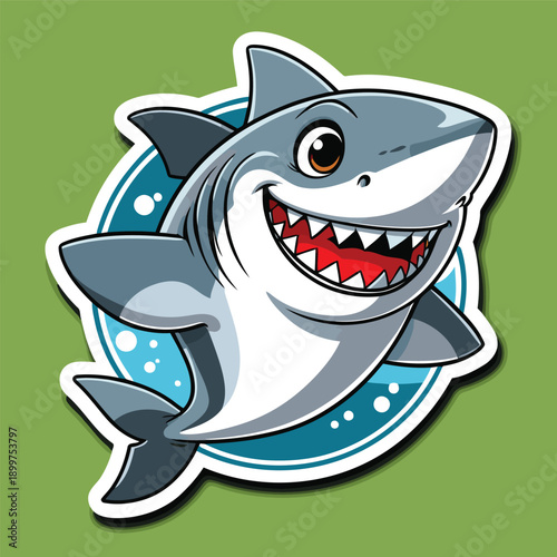 cute cartoon vector image of a chibi shark
