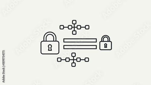 Digital data security synchronization with equal protection icon.