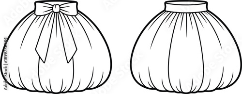 Round pouf cushion vector set, decorative ottoman and floor pillow illustrations, boho home decor seating, nursery accent, cozy living room accessory