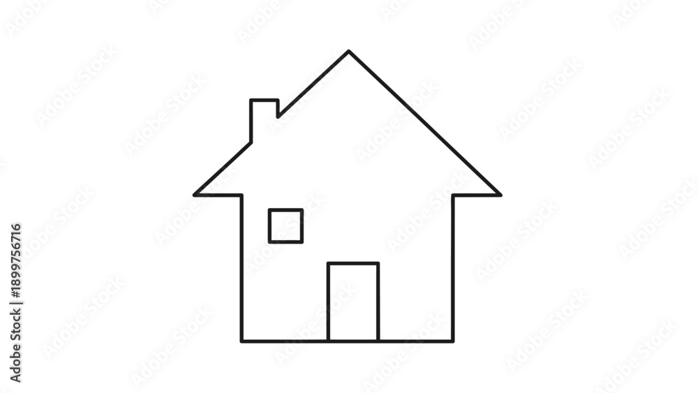 Fototapeta premium Minimalist house outline icon on white for web design