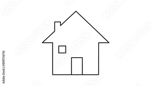 Minimalist house outline icon on white for web design