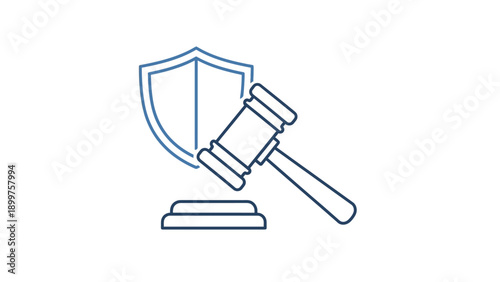 Shield and gavel symbol for legal protection and justice