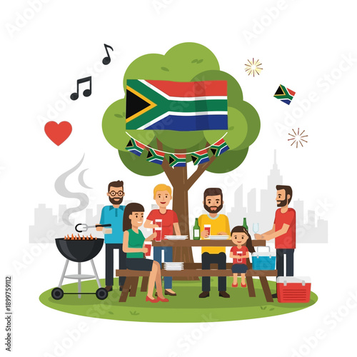 South African Freedom Day outdoor barbecue picnic gathering with friends and family