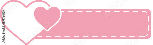 Cute pink heart-shaped title text box