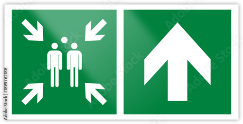 Emergency Assembly Point Directional Sign – Up Arrow Safety Symbol