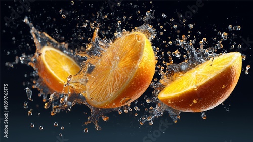 Orange Slice Explosion Splash Effect