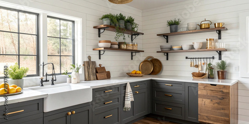 modern kitchen interior with kitchen