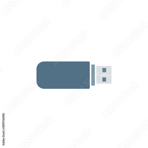 A USB flash drive illustration on a white background viewed from the side
