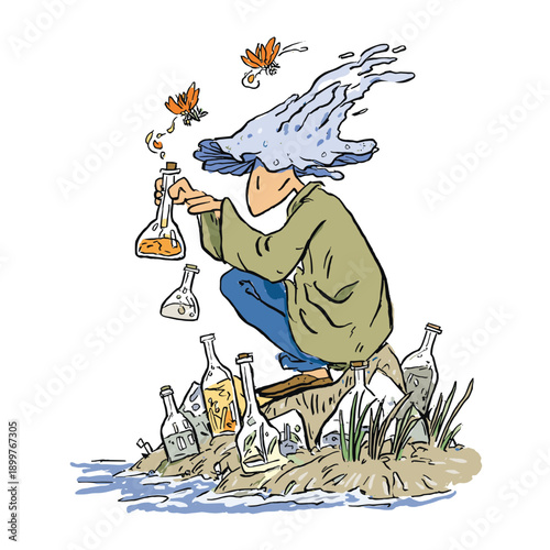 Whimsical Mushroom Experimenting with Flora